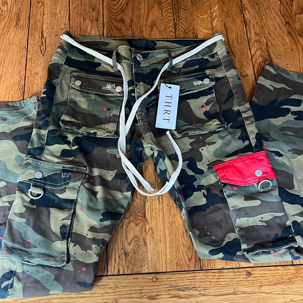 THRT Men camouflage Pants size 36 Straight Leg Stretch